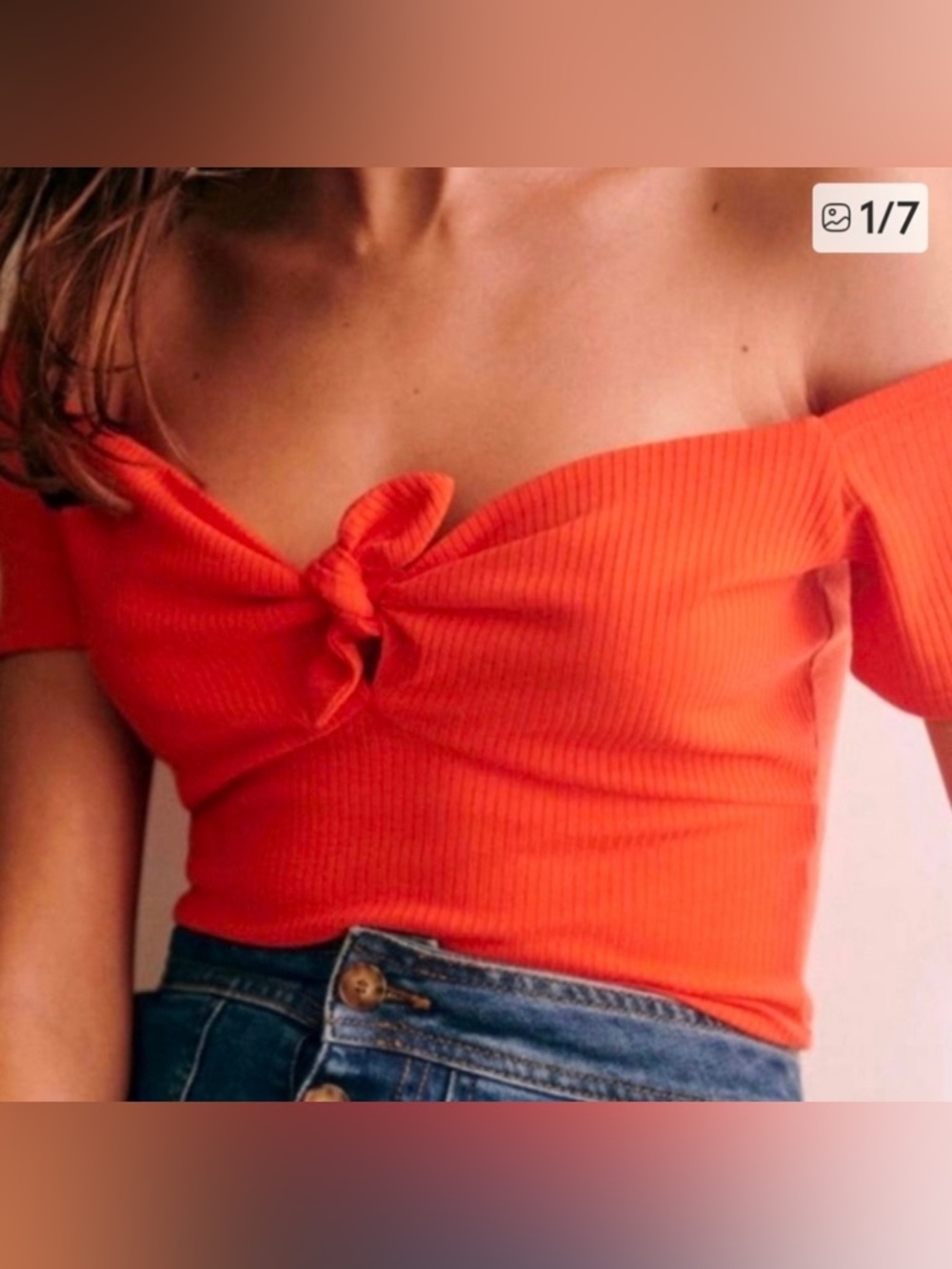 Sezane Caro T-shirt Corail - Size XS